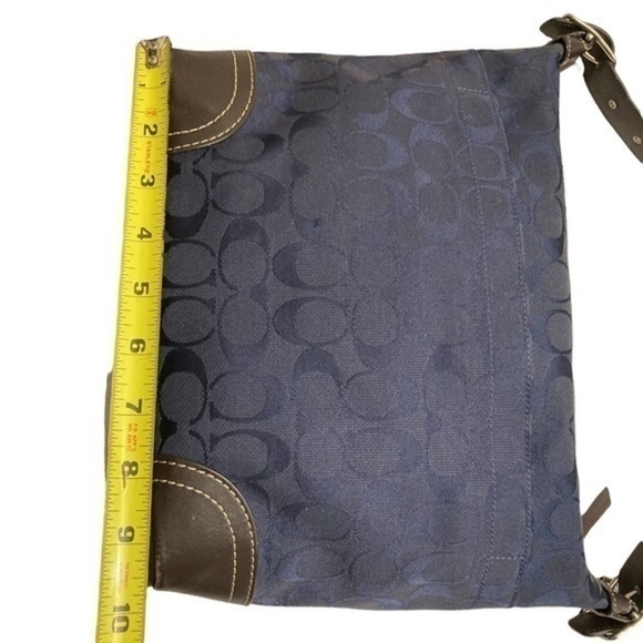 Coach vintage y2k blue signature c brown leather small shoulder bag - Picture 10 of 11